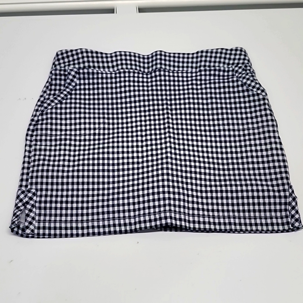 crown & ivy Navy and White Gingham Mini Skirt